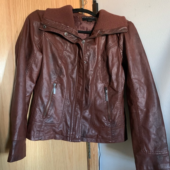 WOMENS MEDIUM VINTAGE BERNARDO LEATHER JACKET COAT - Picture 11 of 11